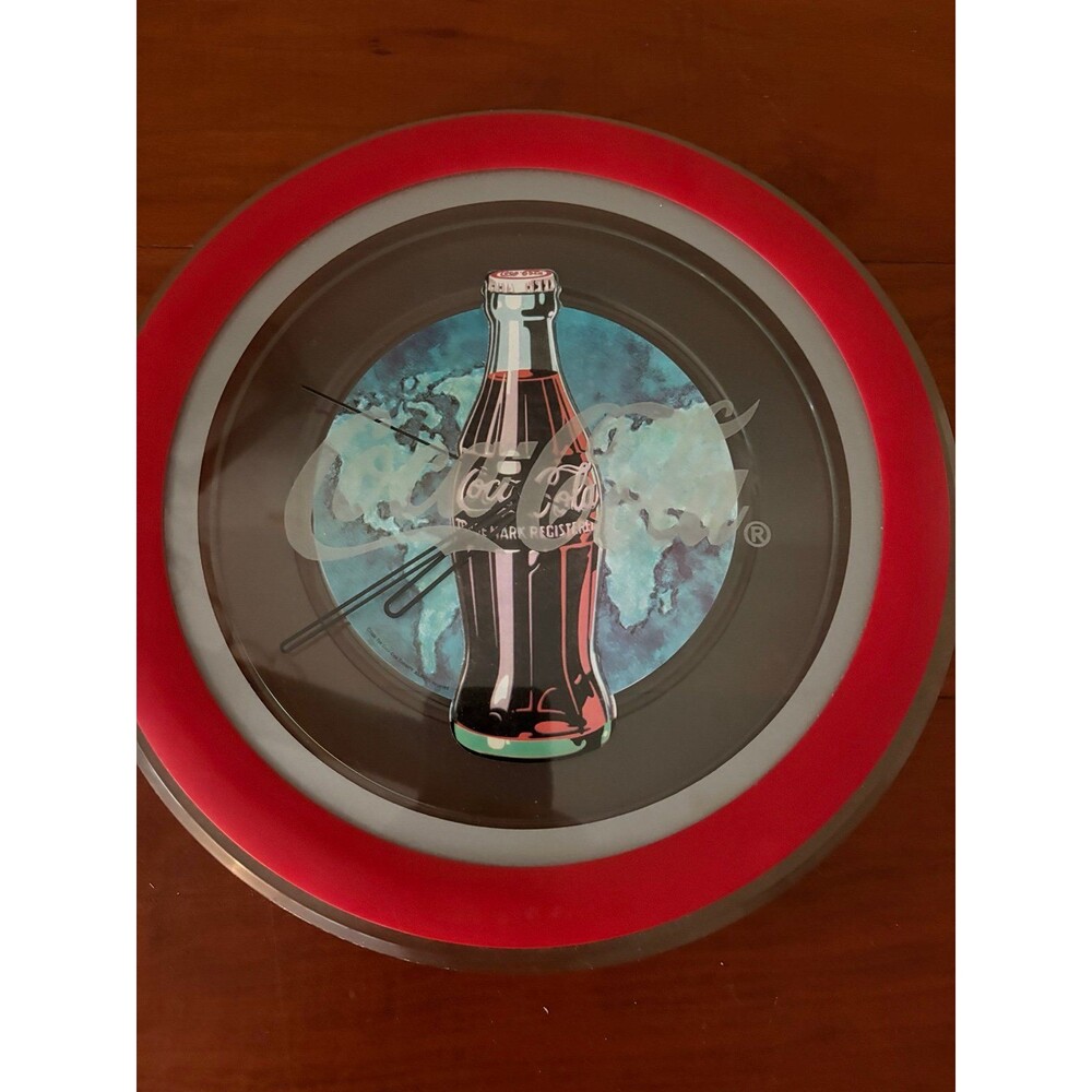 Coca-Cola Bottle Wall Clock 12” Red Rim